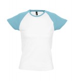 T-shirt Ladies S 11195 MILKY 150 - 11195_white_atollblue_S White / Atoll blue