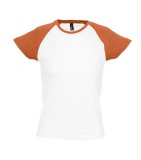 T-shirt Ladies S 11195 MILKY 150 - 11195_white_orange_S White / Orange
