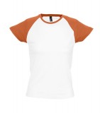 T-shirt Ladies S 11195 MILKY 150 - 11195_white_orange_S White / Orange