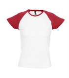 T-shirt Ladies S 11195 MILKY 150 - 11195_white_red_S White / Red