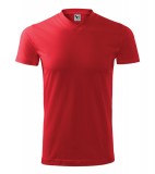 T-shirt A 111 HEAVY V-NECK 200 - 111_07_A Czerwony