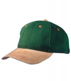 Czapka MB017 6 Panel Cap with suede peak - 017_darkgreen_beige_MB Dark green / Beige