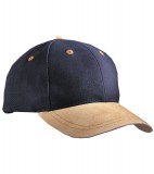 Czapka MB017 6 Panel Cap with suede peak - 017_navy_beige_MB Navy / Beige