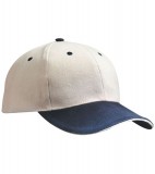 Czapka MB024 6 Panel Sandwich Cap - 024_beige_navy_beige_MB Beige / Navy / Beige