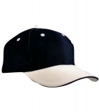 Czapka MB024 6 Panel Sandwich Cap - 024_black_beige_black_MB Black / Beige / Black