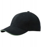 Czapka MB024 6 Panel Sandwich Cap - 024_black_limegreen_MB Black / Lime green