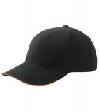 Czapka MB024 6 Panel Sandwich Cap - 024_black_orange_MB Black / Orange