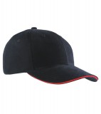 Czapka MB024 6 Panel Sandwich Cap - 024_black_red_MB Black / Red