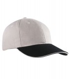 Czapka MB024 6 Panel Sandwich Cap - 024_lightgrey_black_lightgrey_MB Light grey / Black / Light grey