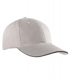 Czapka MB024 6 Panel Sandwich Cap - 024_lightgrey_black_MB Light grey / Black