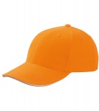 Czapka MB024 6 Panel Sandwich Cap - 024_orange_white_MB Orange / White