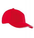 Czapka MB024 6 Panel Sandwich Cap - 024_red_white_MB Red / White