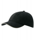 Czapka MB6112 6 PANEL SANDWICH CAP - 6112_black_beige_MB Black / Beige