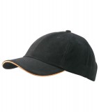 Czapka MB6112 6 PANEL SANDWICH CAP - 6112_black_orange_MB Black / Orange