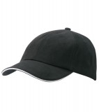 Czapka MB6112 6 PANEL SANDWICH CAP - 6112_black_white_MB Black / White