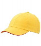 Czapka MB6112 6 PANEL SANDWICH CAP - 6112_golgyellow_signalred_MB Gold yellow / Signal red