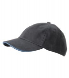 Czapka MB6112 6 PANEL SANDWICH CAP - 6112_graphite_aqua_MB Graphite / Aqua