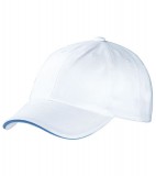 Czapka MB6112 6 PANEL SANDWICH CAP - 6112_white_aqua_MB White / Aqua