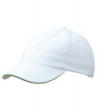 Czapka MB6112 6 PANEL SANDWICH CAP - 6112_white_limegreen_MB White / Lime green