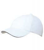 Czapka MB6112 6 PANEL SANDWICH CAP - 6112_white_navy_MB White / Navy