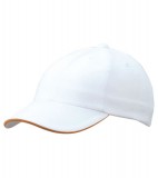 Czapka MB6112 6 PANEL SANDWICH CAP - 6112_white_orange_MB White / Orange