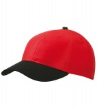 Czapka MB6131 6 Panel Baseball Cap - 6131_red_black_MB Red / Black