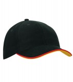 Czapka MB6197 Double Sandwich Cap - 6197_black_red_goldyellow_MB Black / Red / Gold yellow