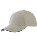 Czapka MB6541 Light brushed Sandwich Cap - 6541_beige_black_MB Beige / Black