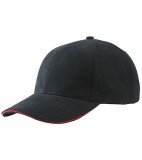 Czapka MB6541 Light brushed Sandwich Cap - 6541_black_red_MB Black / Red