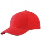 Czapka MB6541 Light brushed Sandwich Cap - 6541_red_white_MB Red / White