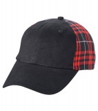 Czapka MB6558 Checked Cap - 6558_black_red_MB Black / Red