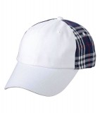 Czapka MB6558 Checked Cap - 6558_white_navy_MB White / Navy