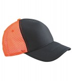 Czapka MB6550 Retro Mesh Cap - 6550_black_neonorange_MB Black / Neon orange