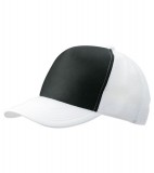 Czapka MB070 5 Panel Polyester Mesh Cap - 070_black_white_MB Black / White