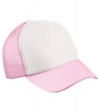 Czapka MB070 5 Panel Polyester Mesh Cap - 070_white_babypink_MB White / Baby pink