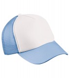 Czapka MB070 5 Panel Polyester Mesh Cap - 070_white_lightblue_MB White / Light blue