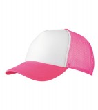 Czapka MB070 5 Panel Polyester Mesh Cap - 070_white_neonpink_MB White / Neon pink