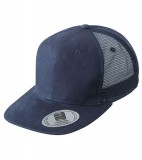 Czapka MB6509 6 Panel Flat Peak Cap - 6509_navy_MB Navy