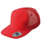 Czapka MB6509 6 Panel Flat Peak Cap - 6509_red_MB Red