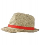 Kapelusz MB701 Straw Hat - 701_natural_red_MB Natural / Red