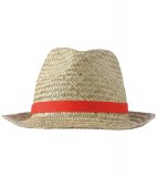 Kapelusz MB701 Straw Hat - 701_natural_red_MB Natural / Red