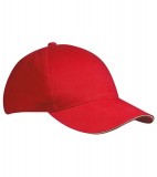 Czapka MB035 5 Panel Sandwich Cap - 035_red_white_MB Red / White