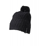 Czapka MB7939 Unicoloured crocheted Cap with Ppmpon - 7939_black_MB Black