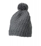 Czapka MB7939 Unicoloured crocheted Cap with Ppmpon - 7939_carbon_MB Carbon