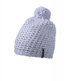 Czapka MB7939 Unicoloured crocheted Cap with Ppmpon - 7939_silver_MB Silver