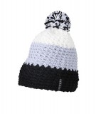 Czapka MB7940 Crocheted Cap with Pompon - 7940_black_silver_white_MB Black / Silver / White