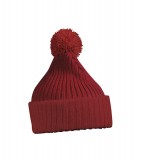 Czapka MB7540 Knitted Cap with pompon - 7540_burgundy_MB Burgundy