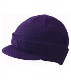 Czapka MB7530 Knitted Cap with peak - 7530_aubergine_MB Aubergine