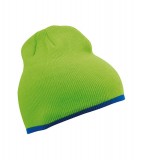 Czapka MB7584 Beanie with contrasting border - 7584_limegreen_royal_MB Lime green / Royal