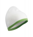 Czapka MB7584 Beanie with contrasting border - 7584_white_limegreen_MB White / Lime green